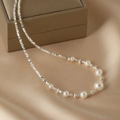 Vòng Cổ Ngọc Trai Mặt Hạt Ngọc Trai Tròn Chạy MADAME HIEN PEARLS Sang Trọng MT018