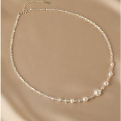 Vòng Cổ Ngọc Trai Mặt Hạt Ngọc Trai Tròn Chạy MADAME HIEN PEARLS Sang Trọng MT018