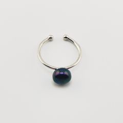 Nhẫn Ngọc Trai Tối Giản Khung Bạc Đính 1 Hạt Ngọc Trai Tự Nhiên Thời Trang NN012