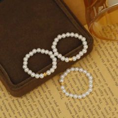 Nhẫn Chuỗi Ngọc Trai Tự Nhiên Nhí 3-4mm Mặt Bi Bạc s925 MADAME HIEN PEARLS Cho Nữ NT008