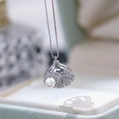 Dây Chuyền Mặt Ngọc Trai Tự Nhiên Vỏ Sò Đính 2 Hạt Ngọc Trai Ins Wind Double Pearl MADAME HIEN PEARLS Cho nữ MN064