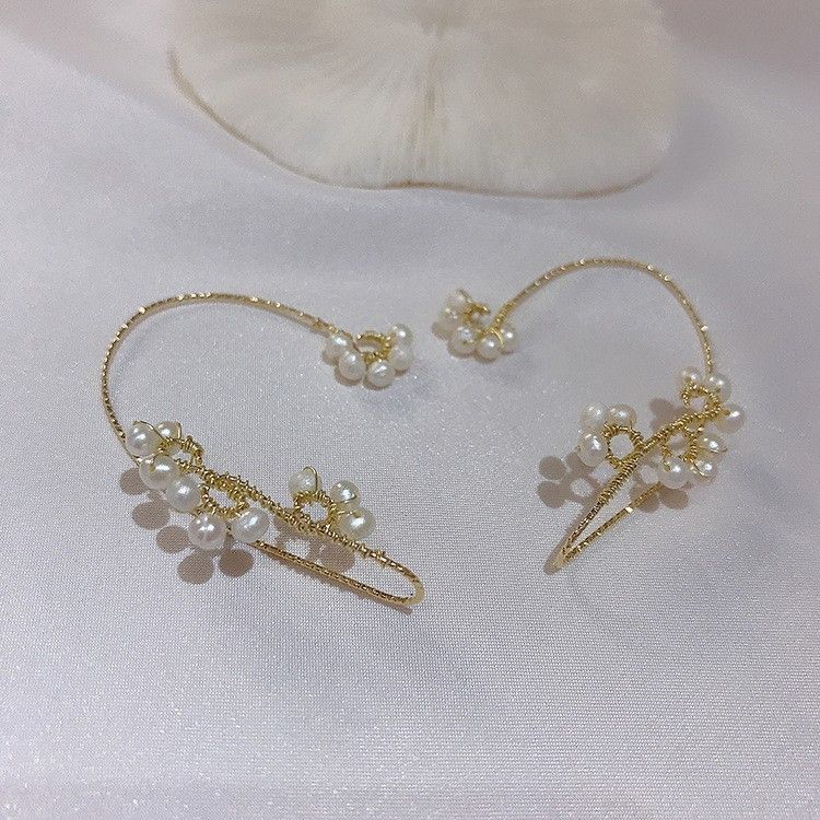 Bông Tai Ngọc Trai Tự Nhiên Vườn Hoa Kiểu Đeo Choàng Vành Tai Lạ Mắt 1 Chiếc MADAME HIEN PEARLS Nữ Tính BTT122