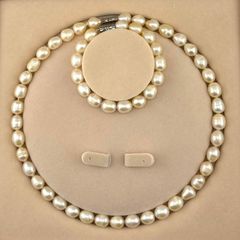 Bộ Set Ngọc Trai Vòng cổ + Vòng Tay Bộ Trang Sức Ngọc Trai Tự Nhiên 9-10mm MADAME HIEN PEARLS SCG003