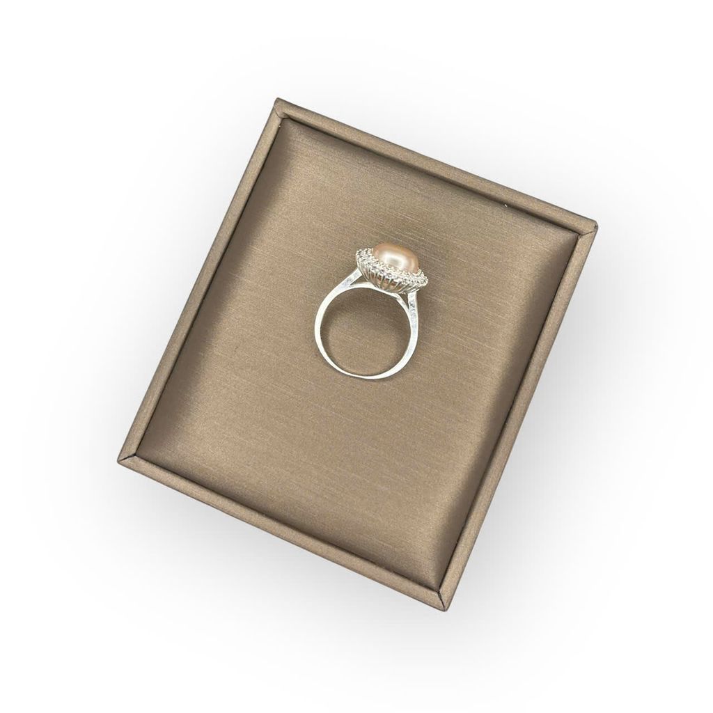 Nhẫn Bạc Ý s925 Đính Ngọc Trai Tự Nhiên 10mm Hoa Hướng Dương MADAME HIEN PEARLS Cho Nữ BYNN001