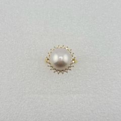 Nhẫn Vàng Thật 10k 1c Đính Ngọc Trai 11-12mm Hạt Tròn Đẹp Grade AAA MADAME HIEN PEARLS V10NT004