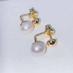 Bông Tai Ngọc Trai Tự Nhiên Kim Bạc s925 Dáng U Tách Rời MADAME HIEN PEARLS Unisex Nam Nữ BTN150