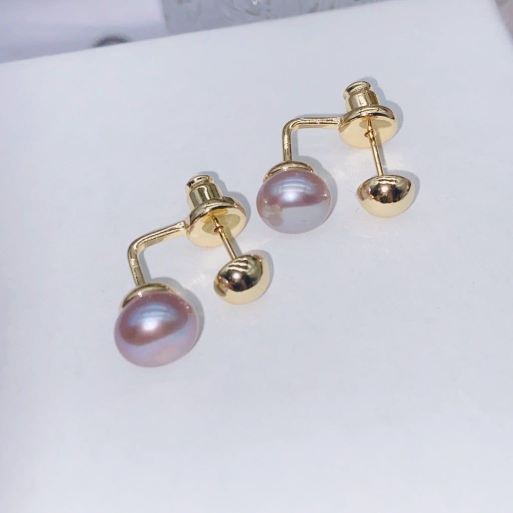 Bông Tai Ngọc Trai Tự Nhiên Kim Bạc s925 Dáng U Tách Rời MADAME HIEN PEARLS Unisex Nam Nữ BTN150