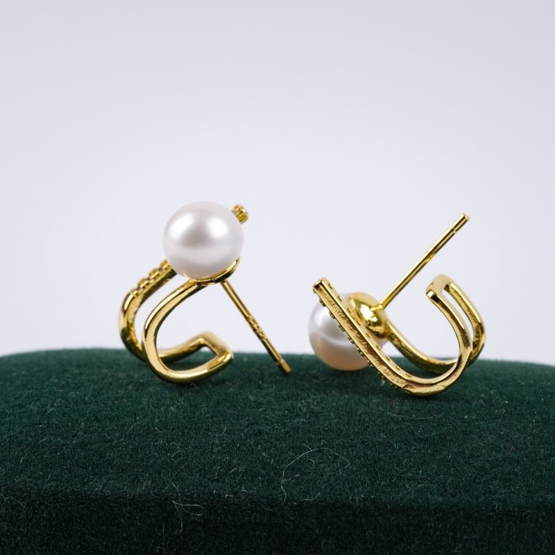 Bông Tai Ngọc Trai Tự Nhiên MADAME HIEN PEARLS Khoen Đôi Phá Cách Đáng Yêu Cho Nữ BTN120