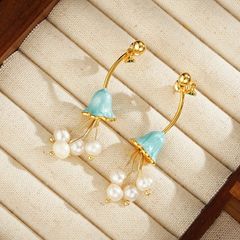 Bông Tai Ngọc Trai Dáng Hoa Lan Chuông Lily of The Valley Sắc Màu Lạ Mắt MADAME HIEN PEARLS Cho Nữ BTT108