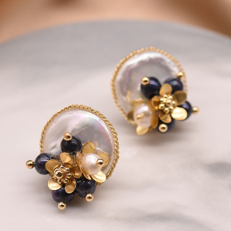 Bông tai ngọc trai Sang Trọng phong cách Baroque Pháp Madame Hien Pearls BTB022