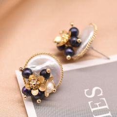 Bông tai ngọc trai Sang Trọng phong cách Baroque Pháp Madame Hien Pearls BTB022