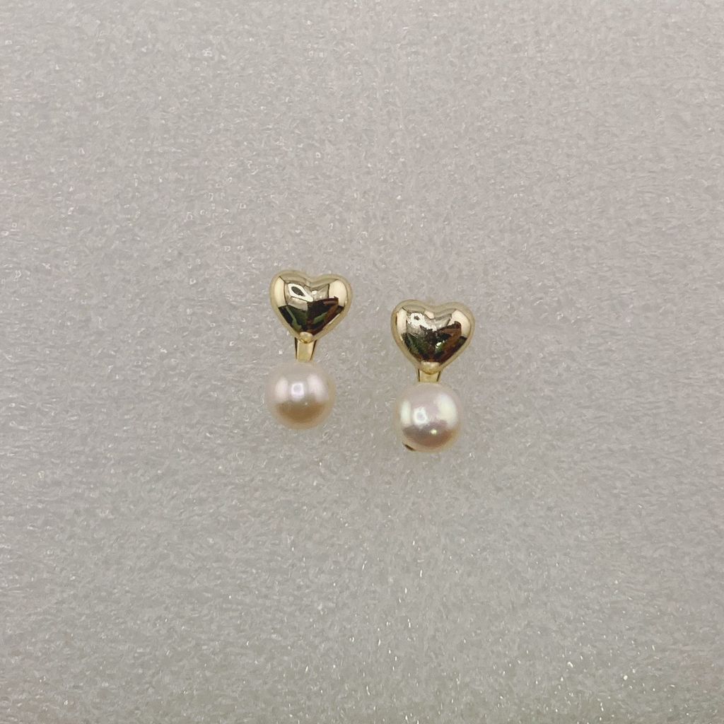 Bông Tai Ngọc Trai Tự Nhiên Khung Hình Trái Tim Tình Yêu Đáng Yêu Cho Nữ BTN046