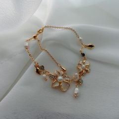 Vòng Tay Ngọc Trai Hạt Gạo Vườn Hoa Tranh Sơn Dầu Cổ Điển Điệu Đà Lạ Mắt MADAME HIEN PEARLS Cho Nữ VTG047