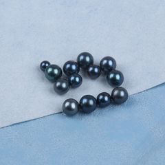 Hạt Ngọc Trai Đen Tròn Màu Tahiti 8-10mm Bóng Đẹp AAA Làm Phụ Kiện Trang Sức MADAME HIEN PEARLS HT015