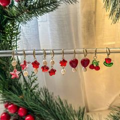 Bông Tai Ngọc Trai Gạo Phối Trái Tim Đỏ Khoá Tròn Phong Cách Giáng Sinh Christmas MADAME HIEN PEARLS Xinh Xắn Cho Nữ BTG127