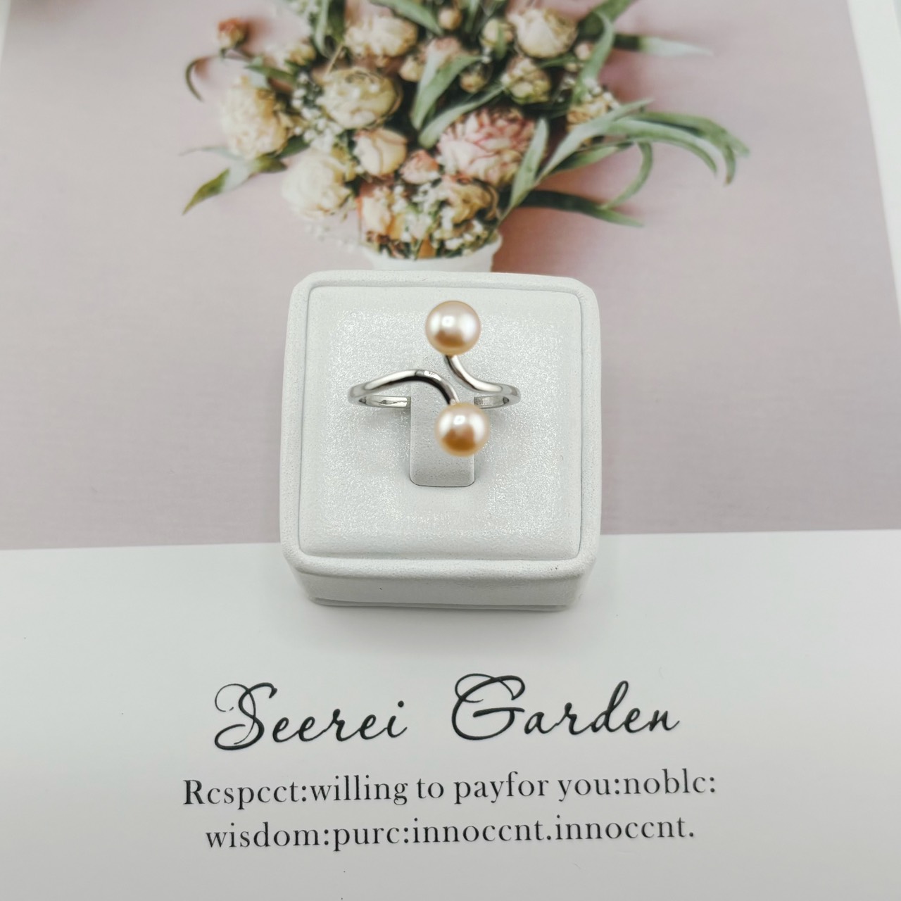 Nhẫn Ngọc Trai Tự Nhiên 2 Hạt Đối Xứng MADAME HIEN PEARLS Thời Trang Cá Tính NN067