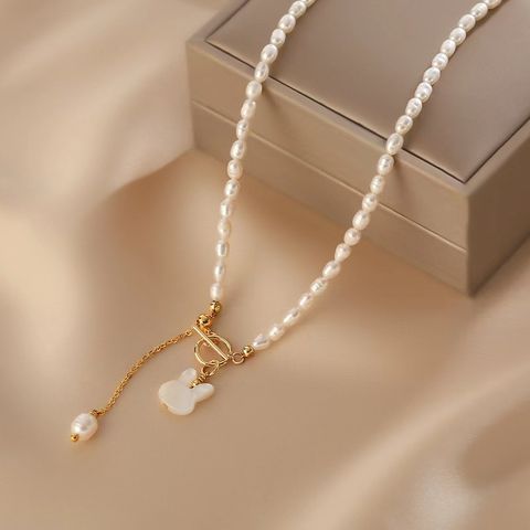 Vòng cổ Choker Ngọc Trai Tự Nhiên Khoá Mèo Vỏ Sò Đáng Yêu Khoá OT Điều Chỉnh Kích Thước