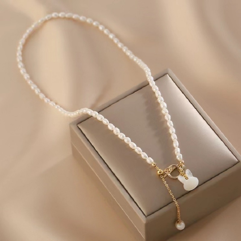 Vòng cổ Choker Ngọc Trai Tự Nhiên Khoá Thỏ Vỏ Sò Đáng Yêu Khoá OT Điều Chỉnh Kích Thước CG019