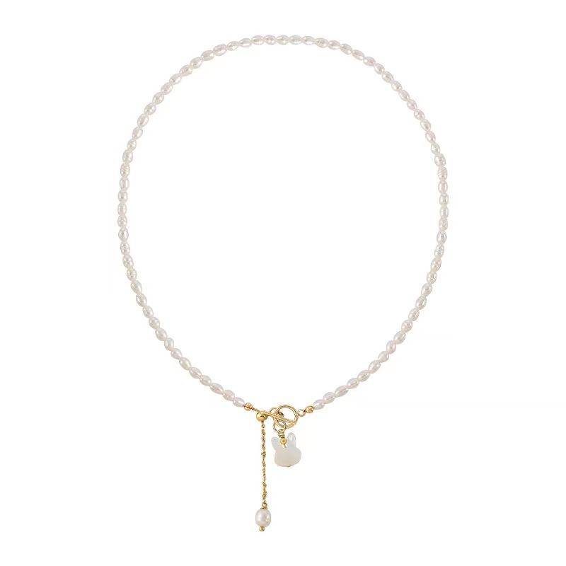 Vòng cổ Choker Ngọc Trai Tự Nhiên Khoá Thỏ Vỏ Sò Đáng Yêu Khoá OT Điều Chỉnh Kích Thước CG019