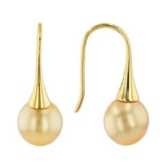 Bông Tai Ngọc Trai Vàng Khung Bạc Ý Mạ Vàng Thật 18K Móc Sừng Sang Chảnh Quý Phái MADAME HIEN PEARLS BTG061 BTT037