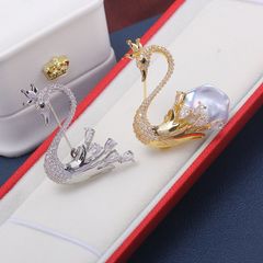 Trâm Cài Ngọc Trai Nước Ngọt Dáng Swan Thiên Nga Baroque Thanh Lịch MADAME HIEN PEARLS PKC016