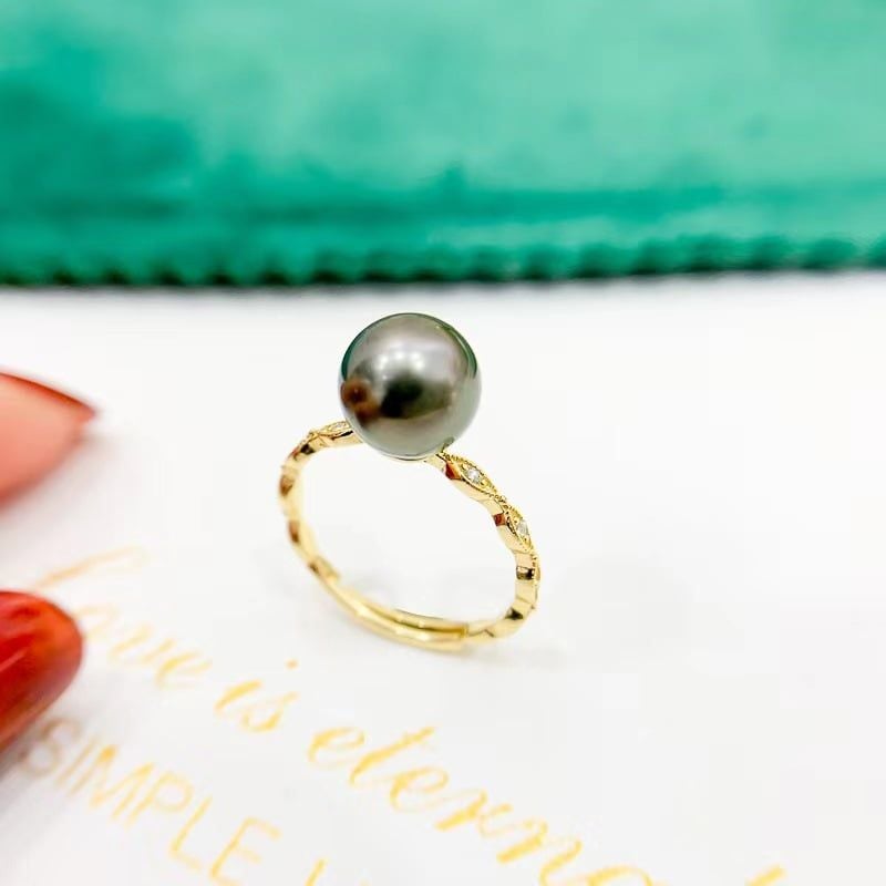 Nhẫn Ngọc Trai Tự Nhiên Hạt Đen Kiểu Dáng Tối Giản MADAME HIEN PEARLS Cho Nữ NN137