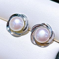 Bông Tai Ngọc Trai Tự Nhiên Kim Bạc s925 Mặt Hoa Hồng MADAME HIEN PEARLS Thời Trang Nữ BTN136