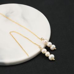 Bông Tai Ngọc Trai Tự Nhiên Tua Rua 3 Hạt Nhỏ Mini MADAME HIEN PEARLS Dễ Thương Cho Nữ BTT090