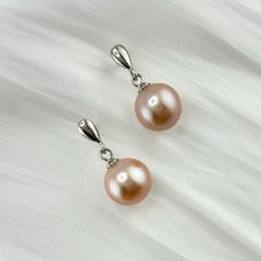 Bông Tai Bạc s925 Tua Rua Giọt Nước Nhỏ Đính Ngọc Trai 10-11 mm AAA Tối Giản Tròn Đẹp Hoàn Hảo MADAME HIEN PEARLS BTT129B