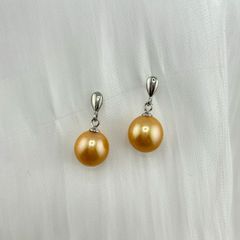 Bông Tai Bạc Ý s925 Mạ Vàng Ý Đính Ngọc Trai 10-11 mm AAAA Tối Giản Tròn Đẹp Hoàn Hảo MADAME HIEN PEARLS BMVBTT009