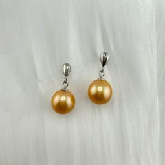 Bông Tai Bạc s925 Tua Rua Giọt Nước Nhỏ Đính Ngọc Trai 10-11 mm AAA Tối Giản Tròn Đẹp Hoàn Hảo MADAME HIEN PEARLS BTT129B