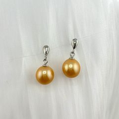 Bông Tai Bạc s925 Tua Rua Giọt Nước Nhỏ Đính Ngọc Trai 10-11 mm AAA Tối Giản Tròn Đẹp Hoàn Hảo MADAME HIEN PEARLS BTT129B