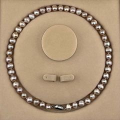Vòng Cổ Dây Chuyền Điểm Hạt Ngọc Trai Tự Nhiên 9-10mm Khoá Yên Ngựa MADAME HIEN PEARLS Cho Nữ CT068