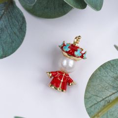 Mặt Dây Chuyền Chú Hề Opera Nhạc Kịch Đỏ Đính Ngọc Trai Tự Nhiên MADAME HIEN PEARLS MT037