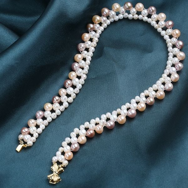 Vòng Cổ Ngọc Trai 3 Lớp MADAME HIEN PEARLS Thời Trang Nữ Sang Trọng CT037