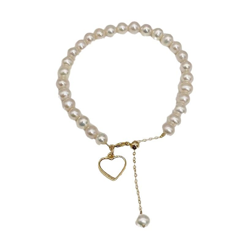 Vòng Đeo Tay Ngọc Trai Tự Nhiên 6-7mm MADAME HIEN PEARLS Khóa Tim Cài Tinh Tế VTT034