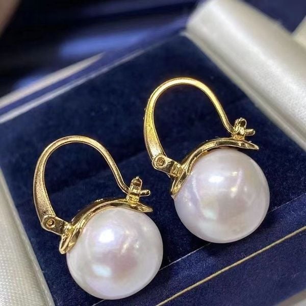 Bông Tai Bạc Ý Đính Ngọc Trai Edison Tự Nhiên MADAME HIEN PEARLS Kiểu Dáng Rất Tây BTT060