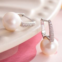 Bông Tai Bạc Ý Đính Ngọc Trai Edison Tự Nhiên MADAME HIEN PEARLS Phong Cách Pháp BTT062