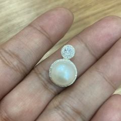 Bông Tai Ngọc Trai Bạc Ta Đính Đá Quý Nhí Tròn MADAME HIEN PEARLS sang trọng, quý phái BTN038