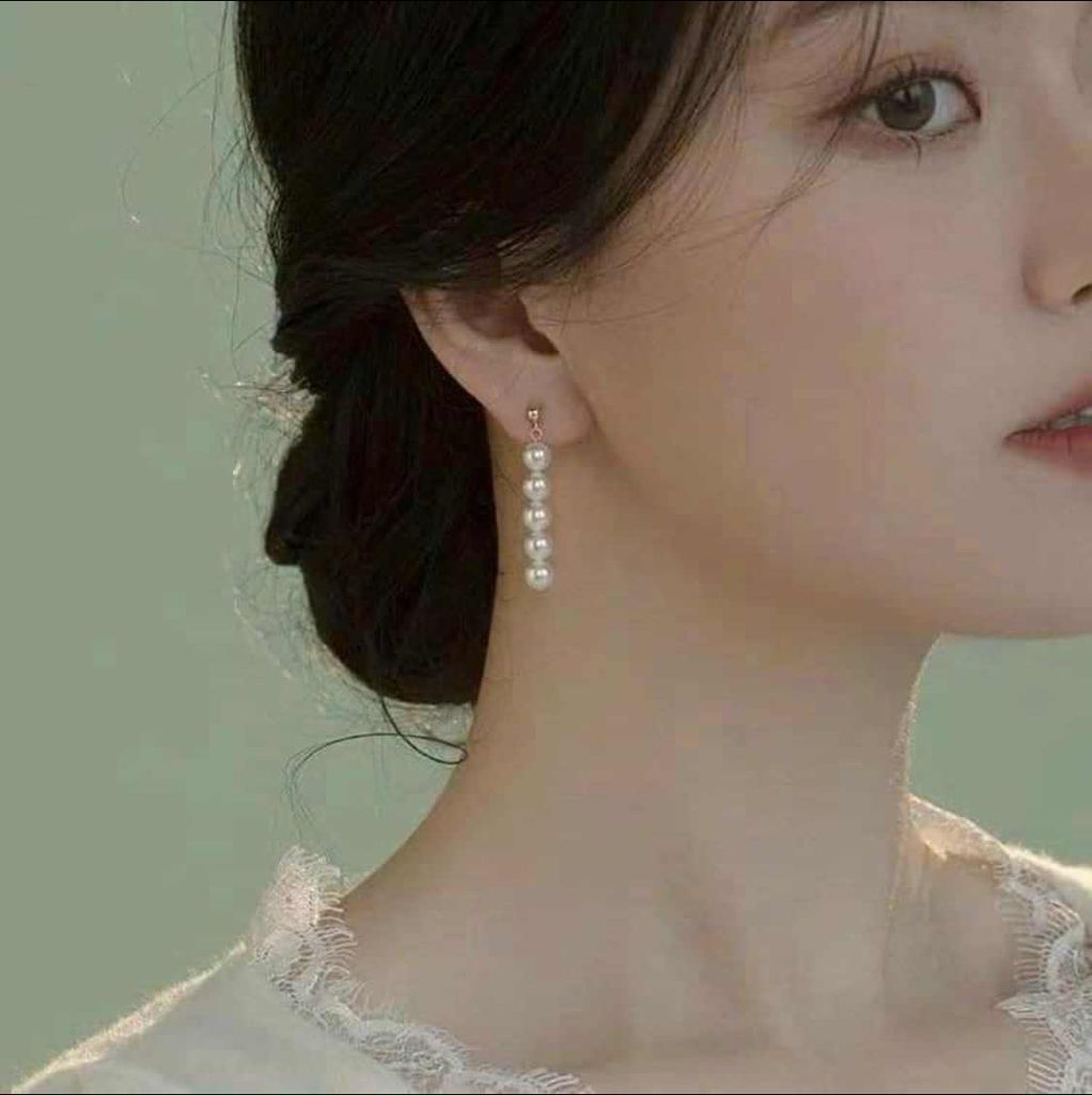 Bông Tai Ngọc Trai Tự Nhiên Tua Rua 5 Hạt 7-8mm Tối Giản MADAME HIEN PEARLS Cho Nữ BTT041