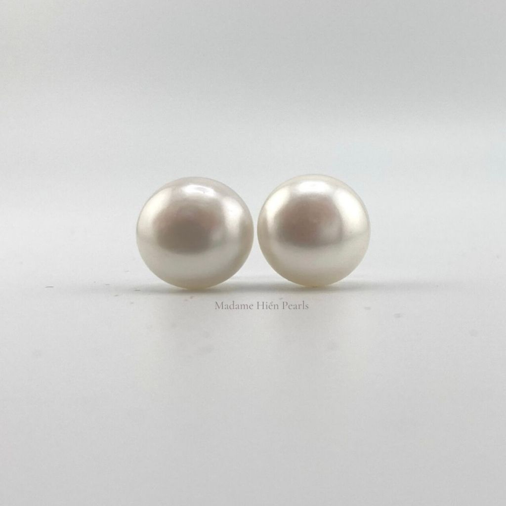 Bông Tai Ngọc Trai Nụ Lông Công 11-12mm Chuôi Bạc Ý s925 Thời Trang MADAME HIEN PEARLS Cho Nữ