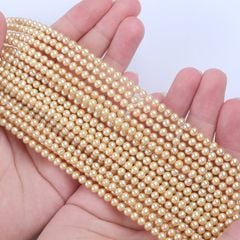 Vòng Cổ Ngọc Trai Akoya 4-4,5mm Vàng Tự Nhiên Khoá Tua Rua Dài Đính Hạt Ngọc Trai Nhỏ Xinh MADAME HIEN PEARLS Cho Nữ CT070