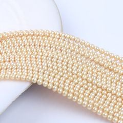 Vòng Cổ Ngọc Trai Akoya 4-4,5mm Vàng Tự Nhiên Khoá Tua Rua Dài Đính Hạt Ngọc Trai Nhỏ Xinh MADAME HIEN PEARLS Cho Nữ CT070