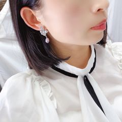 Bông Tai Tua Rua Hạt Ngọc Trai Tự Nhiên Mặt Hoa Ly Đính Đá Non Sắc Sảo Quyến Rũ MADAME HIEN PEARLS BTG081