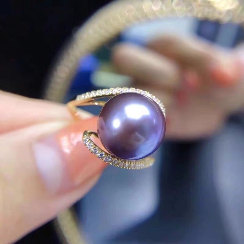 Nhẫn Bạc Mạ Vàng Đính Ngọc Trai Tự Nhiên MADAME HIEN PEARLS Phong Cách Đại Gia NT010