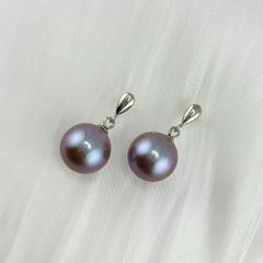 Bông Tai Bạc s925 Tua Rua Giọt Nước Nhỏ Đính Ngọc Trai 10-11 mm AAA Tối Giản Tròn Đẹp Hoàn Hảo MADAME HIEN PEARLS BTT129B
