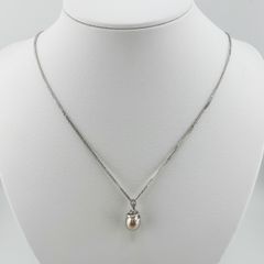 Dây chuyền Ngọc Trai Bạc Ý s925 Mạ Vàng Ý Đính Ngọc Trai Tím Khoá Thần Rắn Ôm Châu May Mắn, Thịnh Vượng BMVMG001