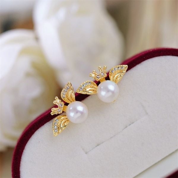 Bông Tai Ngọc Trai Tự Nhiên Kiểu Dáng Cánh Thiên Thần MADAME HIEN PEARLS Đáng Yêu Cho Nữ BTN231