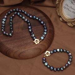 Vòng Tay Ngọc Trai Baroque Tự Nhiên Khoá OT Hoa Mận MADAME HIEN PEARLS Unisex Nam Nữ VTB046