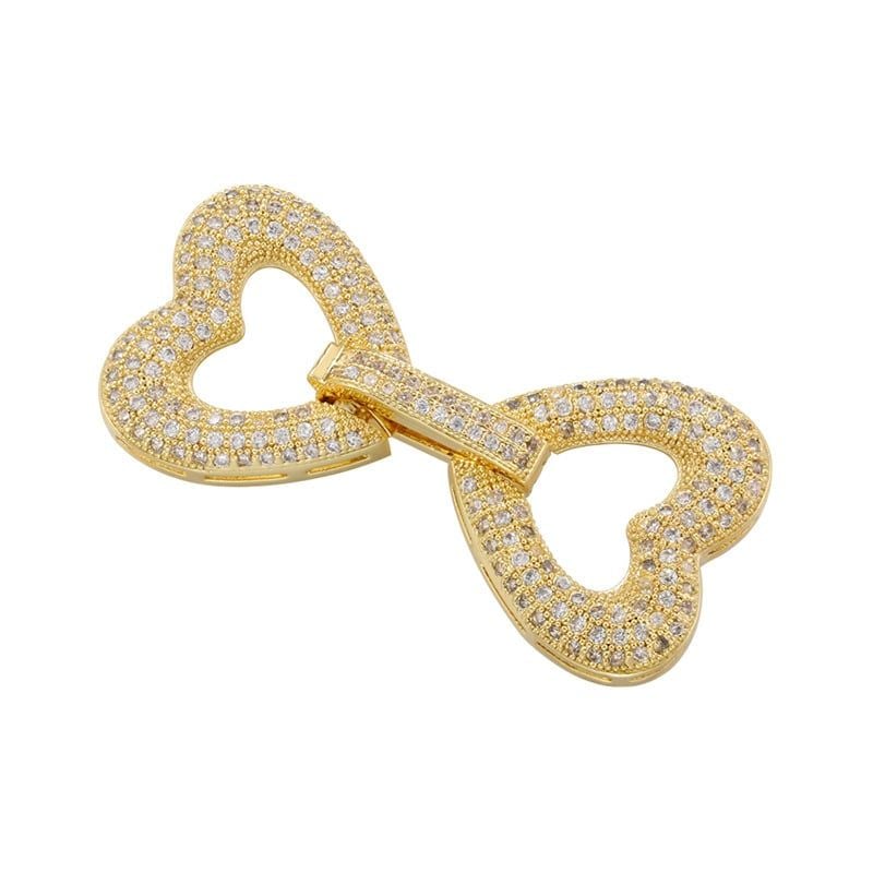 Khoá Cài Mặt Dây Chuyền Hoặc Vòng Tay Mặt Trái Tim Đính Đá Zircon Xinh Xắn MADAME HIEN PEARLS PKKC024